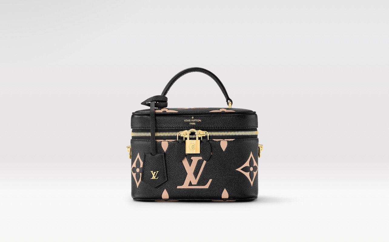 Sold at Auction: Louis Vuitton Vanity PM Black/Beige Empreinte Leather